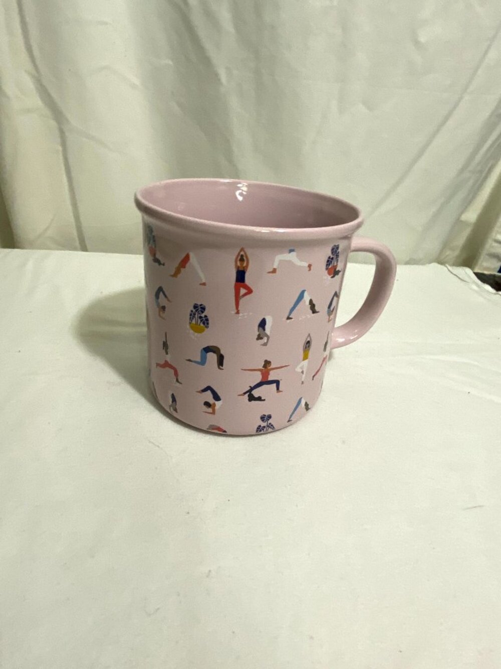 Hudson 43 Pink Yoga Pose Mug Ceramic Coffee Cup Joann Microwave Dishwasher Safe